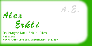 alex erkli business card